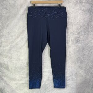 Z by Zobha Shine Legging Navy Ombre metallic High Waist Moisture Wicking XXL NWT